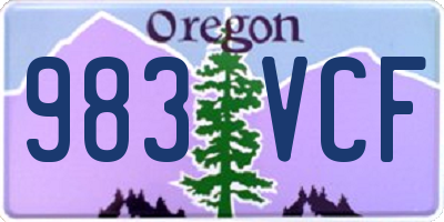 OR license plate 983VCF