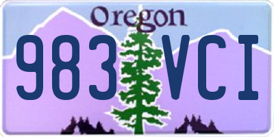 OR license plate 983VCI