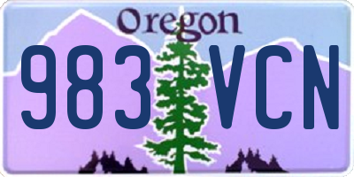 OR license plate 983VCN