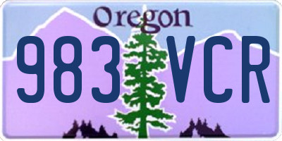 OR license plate 983VCR