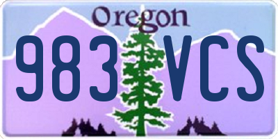 OR license plate 983VCS