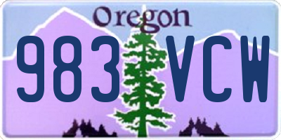 OR license plate 983VCW