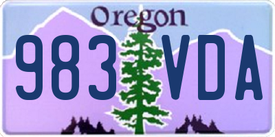 OR license plate 983VDA