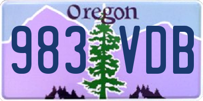 OR license plate 983VDB