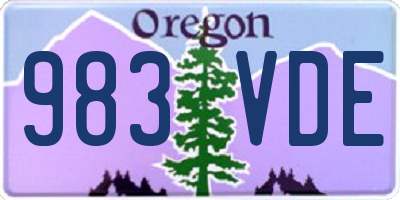 OR license plate 983VDE