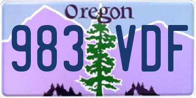 OR license plate 983VDF