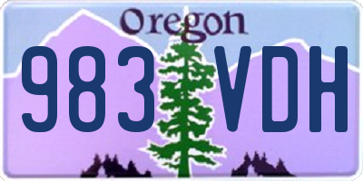 OR license plate 983VDH