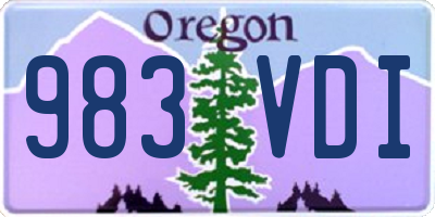 OR license plate 983VDI