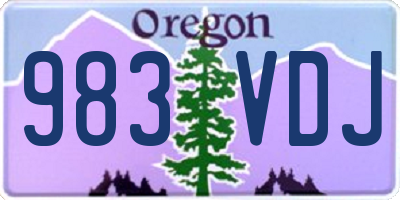 OR license plate 983VDJ