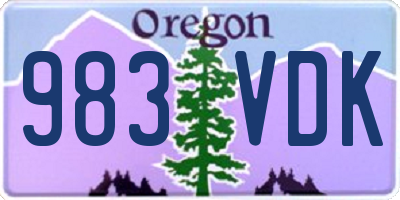 OR license plate 983VDK