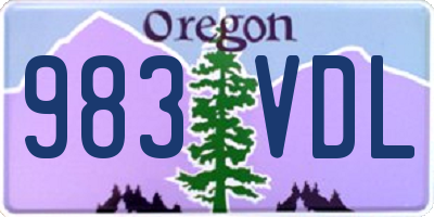 OR license plate 983VDL