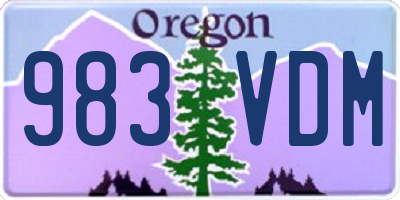 OR license plate 983VDM