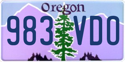 OR license plate 983VDO
