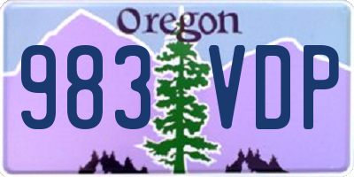 OR license plate 983VDP