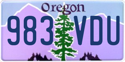 OR license plate 983VDU