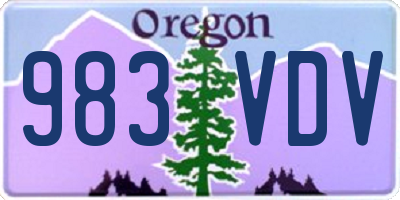 OR license plate 983VDV