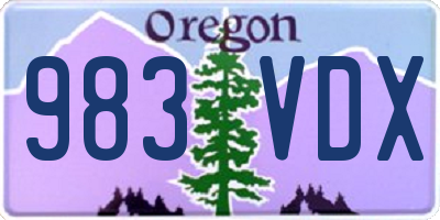 OR license plate 983VDX