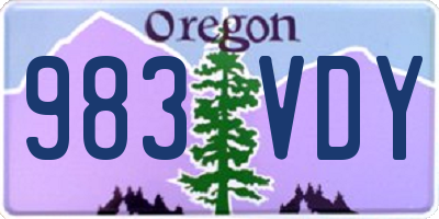 OR license plate 983VDY