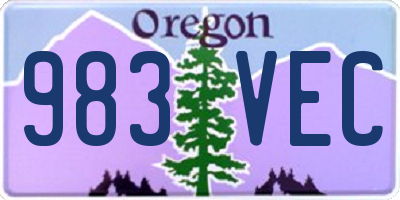 OR license plate 983VEC