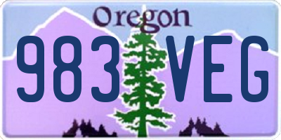 OR license plate 983VEG