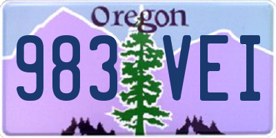 OR license plate 983VEI