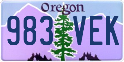 OR license plate 983VEK