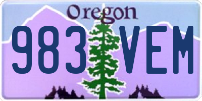 OR license plate 983VEM