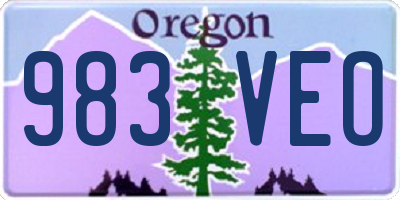 OR license plate 983VEO