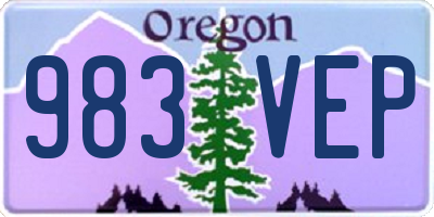 OR license plate 983VEP