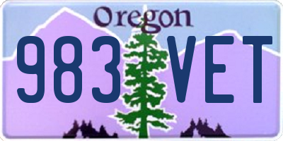 OR license plate 983VET