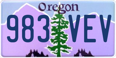 OR license plate 983VEV