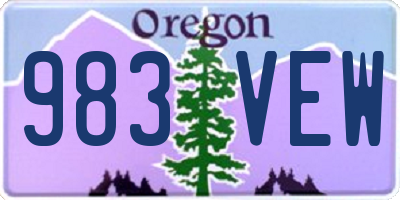 OR license plate 983VEW