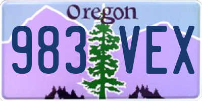 OR license plate 983VEX