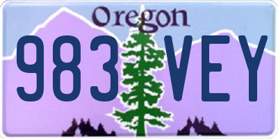 OR license plate 983VEY