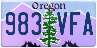 OR license plate 983VFA