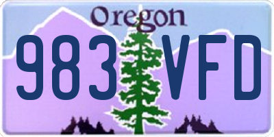 OR license plate 983VFD