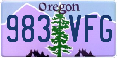 OR license plate 983VFG