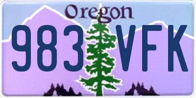 OR license plate 983VFK