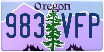 OR license plate 983VFP