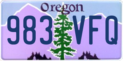 OR license plate 983VFQ