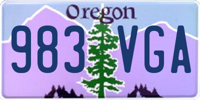 OR license plate 983VGA