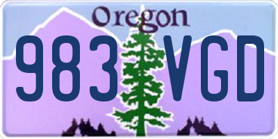 OR license plate 983VGD