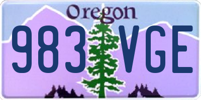 OR license plate 983VGE