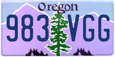 OR license plate 983VGG
