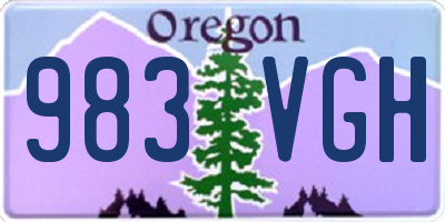 OR license plate 983VGH