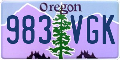 OR license plate 983VGK