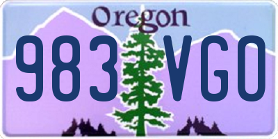 OR license plate 983VGO