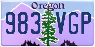 OR license plate 983VGP