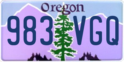 OR license plate 983VGQ