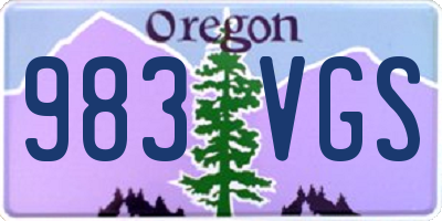 OR license plate 983VGS